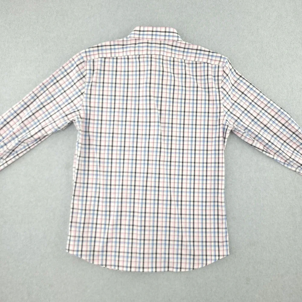 Banana Republic Shirt Mens S Plaid Long Sleeve Wrinkle Resistant Button Up